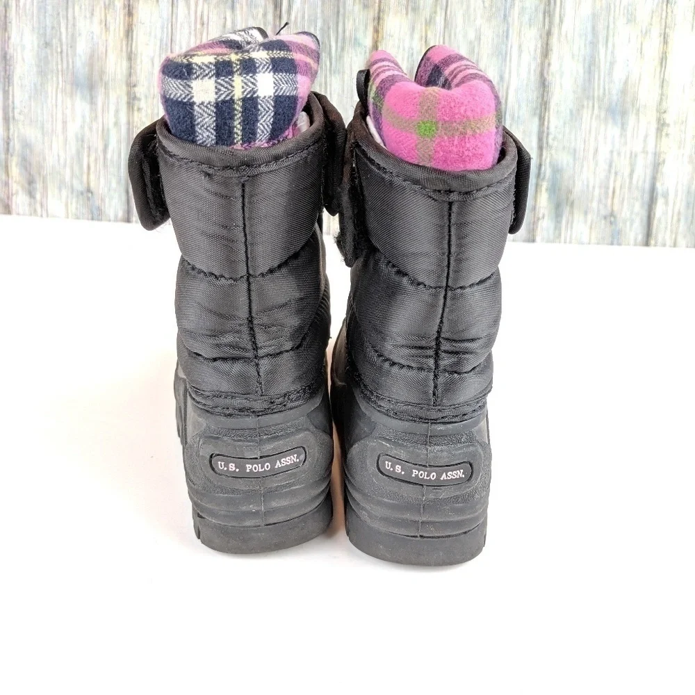 US Polo Assn Black & Pink Lil Summit Snow Boots retro gorpcore y2k 90s vintage‎